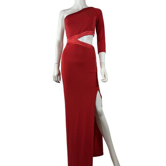 Alice + Olivia 'Michele' Red Poly Cutout Maxi Dress Size 2 - Picture 2 of 4